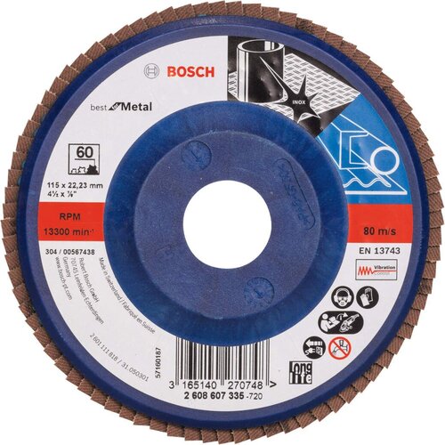 Bosch lamelni brusni disk X571, Best for Metal Prečnik 115 mm; granulacija 60, ravni - 2608607335 Cene