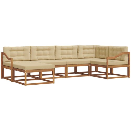  Set vanjskih sofa 6 kom. Prirodna i bež Smeđa 325 x 166,5 x 73 cm Slike