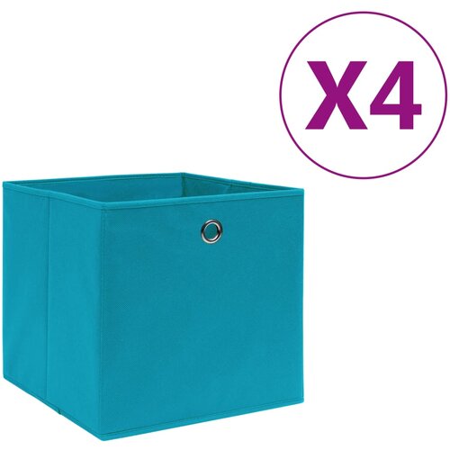 vidaXL Škatle 4 kosi netkano blago 28x28x28 cm baby modre Cene