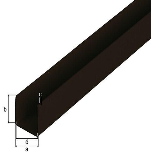 Alberts U-profil (D x &amp;Scaron; x V: 2.600 x 20 x 10 mm, PVC, Crne boje) Slike