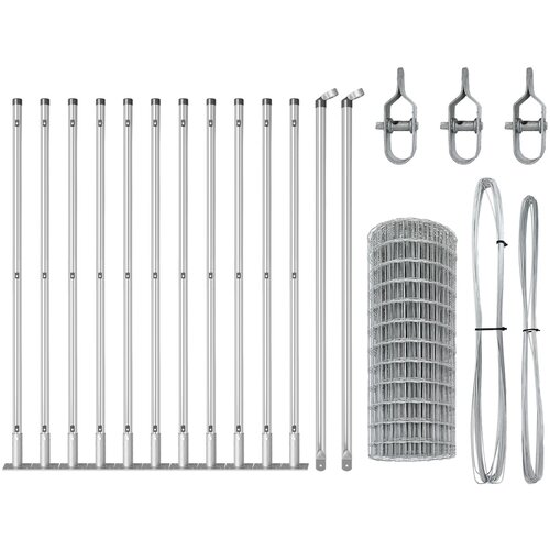 vidaXL Euro Ograda s 13 Flanšanim Postovima 0.4x25 m Galvanizirani Čelik Cijene