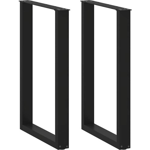 VidaXL Noge stolića za kavu U-oblika 2 kom crne 60x(90-91) cm čelik Slike