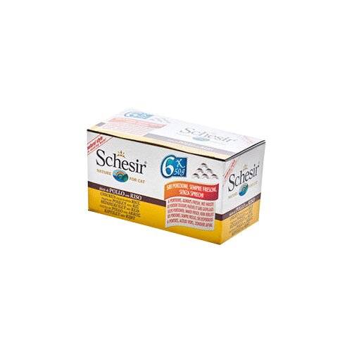 Schesir multipak cat - piletina i pirinač 6x50g - 300g Slike