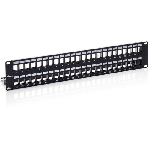 Equip 48-Port Keystone Cat.6 Shielded Patch Panel, Black Slike