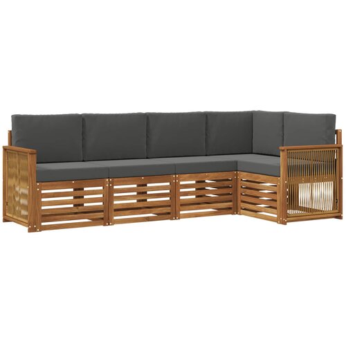 vidaXL Kotna sedežna garnitura z blazino 4 pcs Naravna in antracitna, (5000283780) Cene