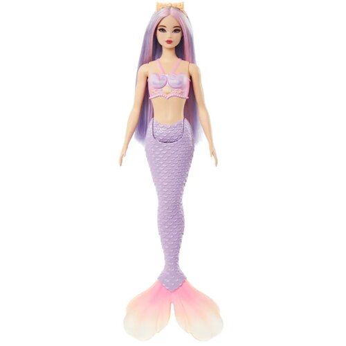 Barbie Lutka morska deklica z lasmi lila barve, vijolično repno plavutjo in trakom za lase - 1 k. Slike