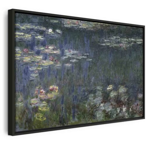  Slika - Claude Monet – Waterlilies: Green Reflections 90x60 U crnom drvenom okviru Cene