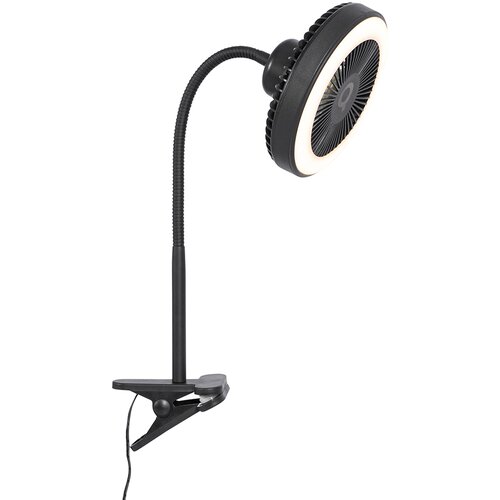QAZQA Namizni ventilator črn z LED 2700K - Dores Cene