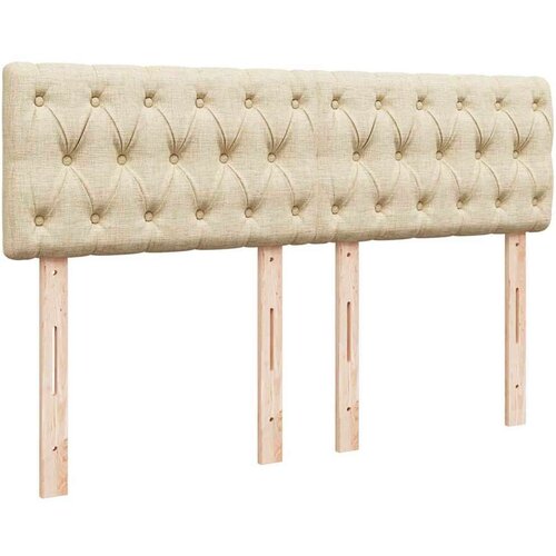  Otomanski krevet s madracem krem 140x190cm od tkanine Slike
