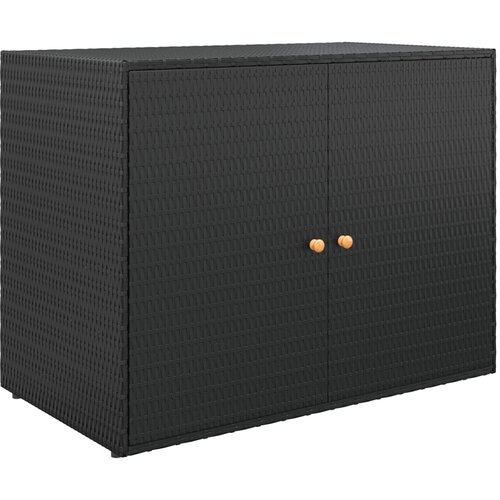VidaXL Vrtna omara za shranjevanje črna 100x55,5x80 cm poli ratan, (20600734) Slike