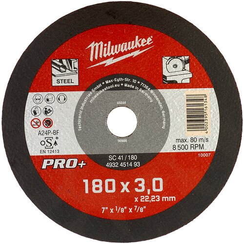 Milwaukee tanka rezna ploča za metal pro+ SC41 180 x 3 mm Slike