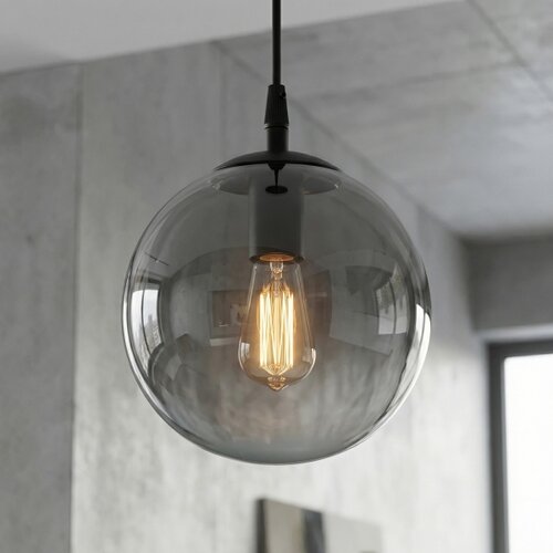  Visilica na sajli COSMO 1xE14/10W/230V prečnik 14 cm crna/siva Slike