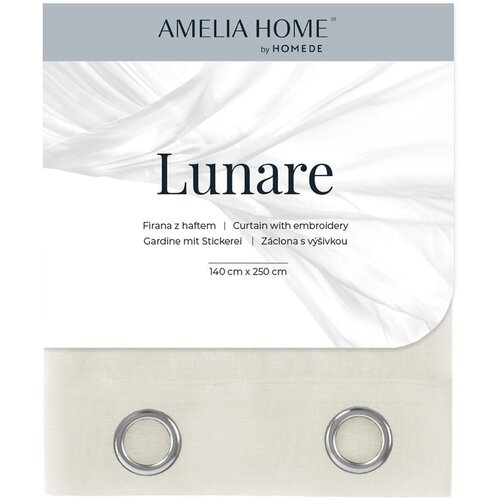  Curtain LUNARE color creamy embroidered theme boho eyelets veil 140x250 ameliahome Slike