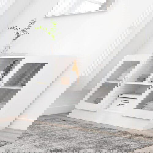 vidaXL Vitrina visoki sjaj bijela 120 x 30,5 x 70 cm od iverice Cijene