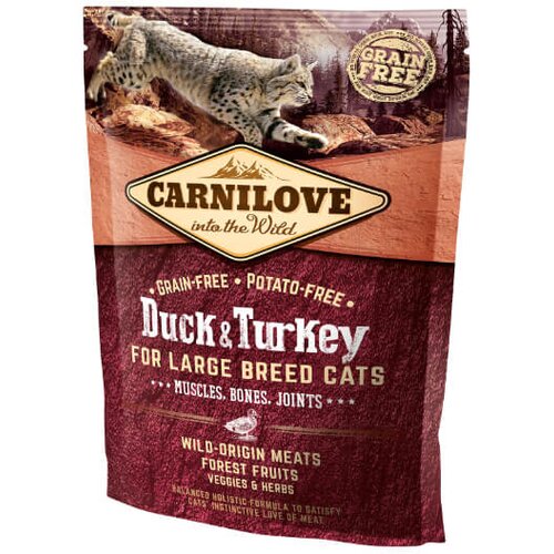 Carnilove cat adult large muscles, bones &amp;amp; joints - raca &amp;amp; puran 400 g Slike