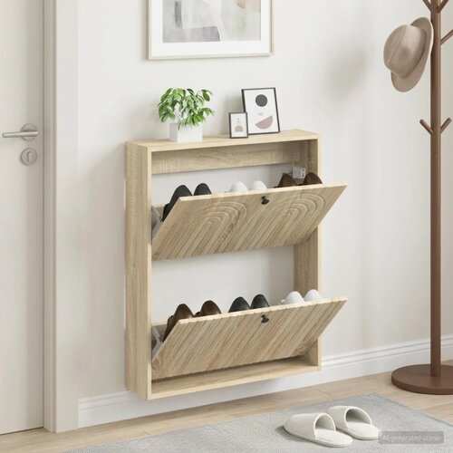  Ormar za cipele na zidu ALKMAAR 71 x 17 x 86 cm Hrast sonoma - Hrast sonoma Cijene