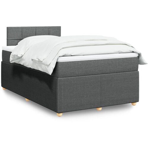 VidaXL Krevet s oprugama i madracem tamnosivi 120 x 200 cm od tkanine Slike