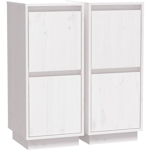  Komode 2 kom bijele 31,5 x 34 x 75 cm od masivne borovine Slike