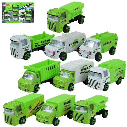 Magic Toys Zelenečenje avtomobila: Komplet 10 tovornjakov za prevoz odpadkov Cene
