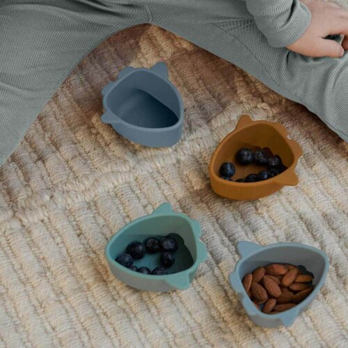 Liewood 4 dijelni set silikonskih zdjelica malene space blue multi mix Slike