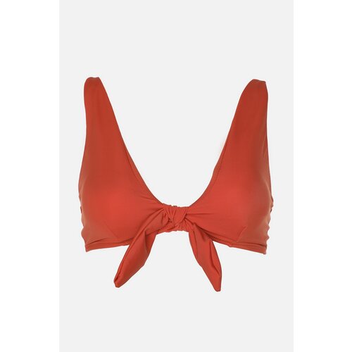 Trendyol Cinnamon Front Tie Detailed Bikini Top Slike