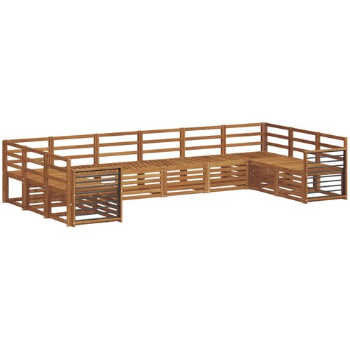  Set vanjskih sofa 10 kom. Prirodna Smeđa 363 x 187,5 x 73 cm Slike