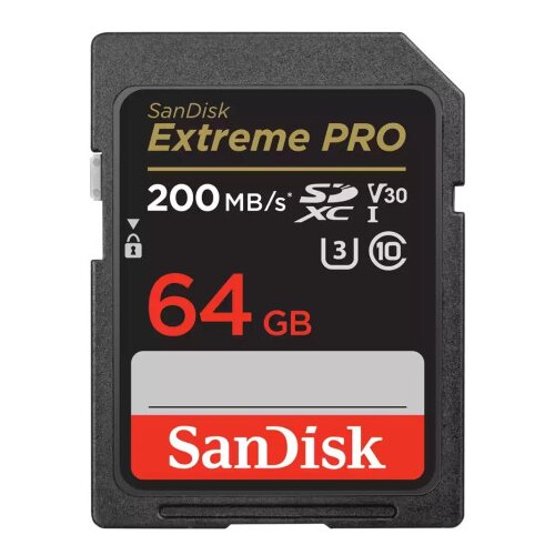 San Disk SDHC 64GB Extreme Pro 200MB/s UHS-I Cass10 U3 V30 Slike