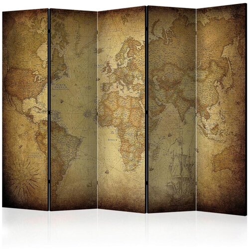 Artgeist Paravan Old Map I, 5-Delni, Akustičen Cene