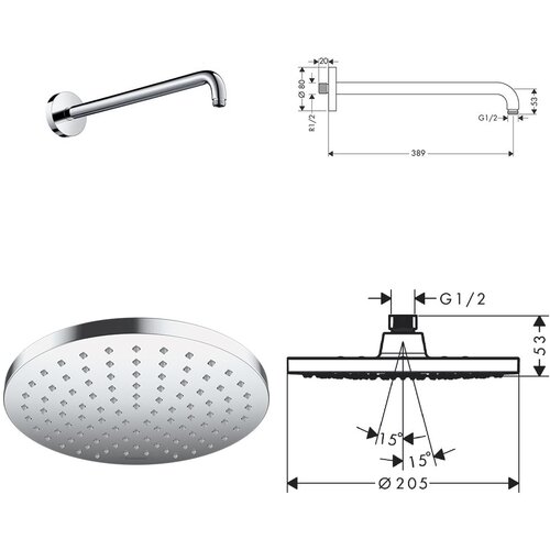 Hansgrohe set 5U1 +hg baterija za lavaboo fokus 100 (13113) Slike