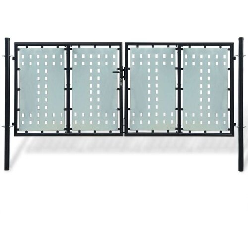 VidaXL Enojna ograjna vrata 300x175 cm črna Slike