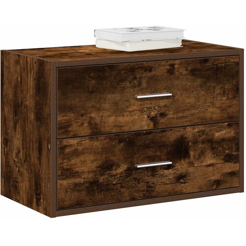  Ormarić s 2 ladice boja hrast 60x31x40 cm konstruirano drvo Smeđa Slike