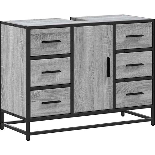 Maison Chic Kopalniška omarica za umivalnik - Umivalniška omarica siva sonoma 80x33x60cm inž. les, (21758870) Cene