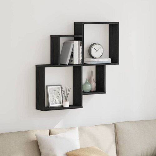  Polica na zidu Crni hrast 80 x 15 x 78,5 cm Konstruirano drvo Cene