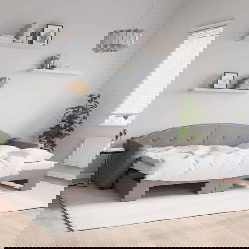  Izvlečna dnevna postelja temno taupe 80x200 cm blago, (20936509) Slike