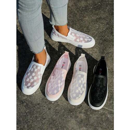 Resti Women's mesh loafers with flowers Emzos Cene