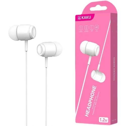 RIFF iKAKU KSC-381 Univerzalne lahke HiFi In-Ear slušalke 3,5 mm z mikrofonom 1,2 m, bele, (21153537)