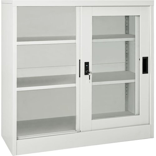  s kliznim vratima svjetlosivi 90 x 40 x 90 cm čelični Slike