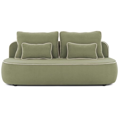 Ropez Kaki zelena/bež bar&amp;scaron;unasti sklopiva/s prostorom za odlaganje sofa 210 cm Saga &amp;ndash; Slike