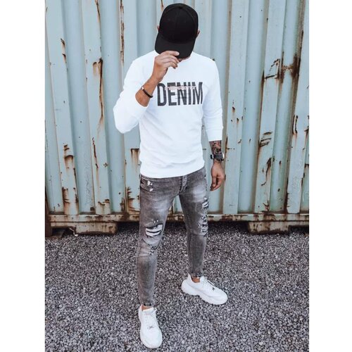 DStreet White men&amp;#039;s sweatshirt with print BX5356 Slike