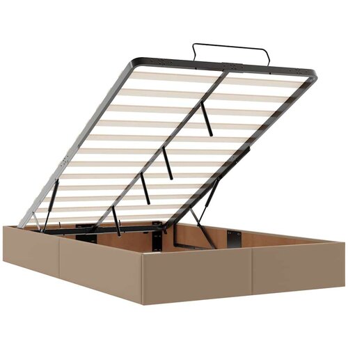 VidaXL Okvir kreveta s madracem cappuccina 120x200cm umjetna koža Slike