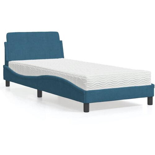 VidaXL Krevet s madracem plavi 90x190 cm bar&amp;scaron;unasti Slike