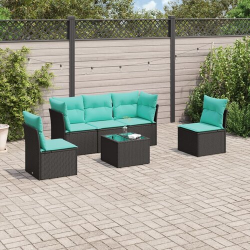 vidaXL 6-dijelni set vrtnih sofa od poliratana s jastucima crni Cijene