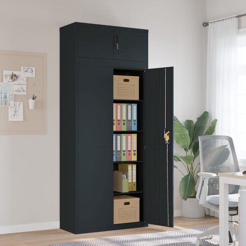 VidaXL Arhivska omara antracitna 90x40x220 cm jeklo Slike