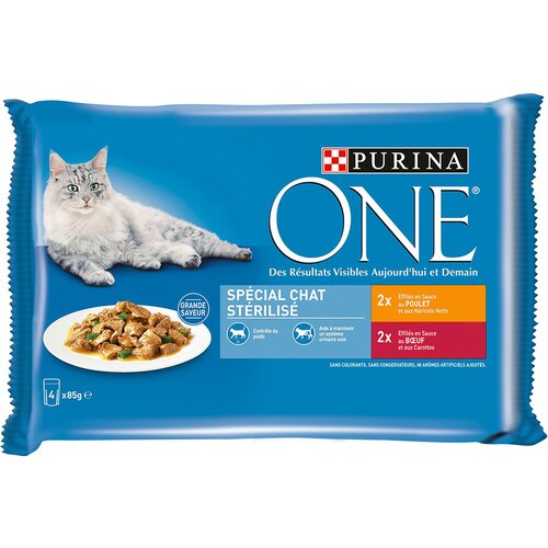 Purina ONE Junior 4 x 85 g - Sterilcat pi&amp;scaron;čanec &amp;amp; govedina Slike