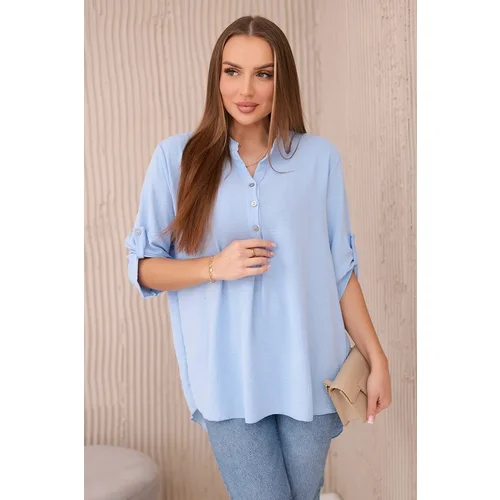 Kesi Blouse with a longer back blue