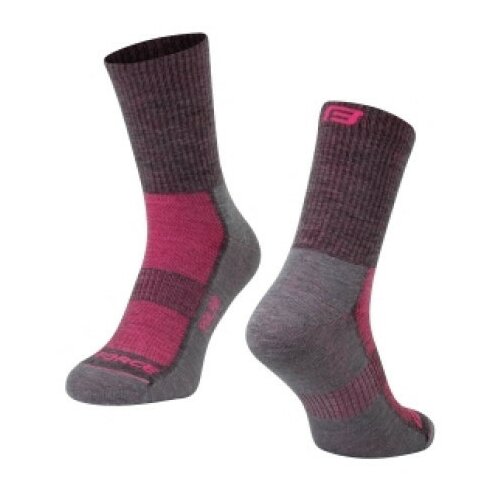 Force čarape polar, sivo-pink l-xl/42-47(merino) ( 9009159 ) Slike