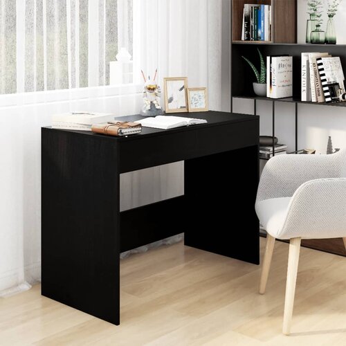 VidaXL Radni stol crni 101 x 50 x 76,5 cm od iverice Slike