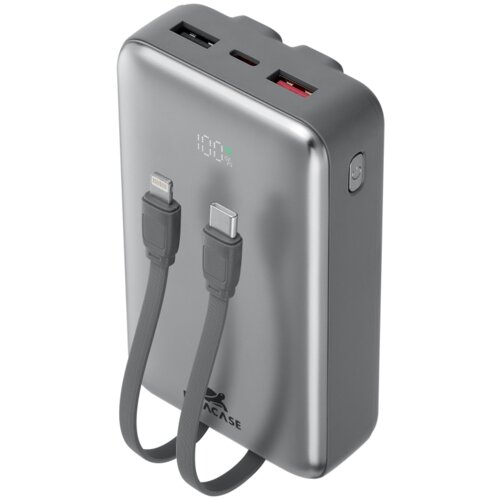 Riva Case prenosna baterija/powerbank VA2612 20.000 mAh 30W, z LCD ekranom in 2x podatkovni kabel (Type-C, Lightning) - za vse telefone Slike