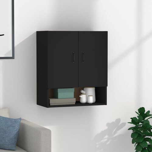 vidaXL Stenska omarica črna 60x31x70 cm konstruiran les Cene