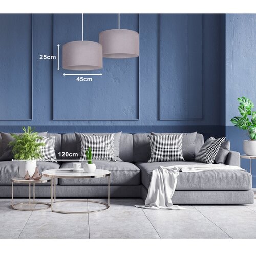  Duolla - Luster na sajli BRISTOL 1xE27/40W/230V, prečnik 45 cm, siva Slike